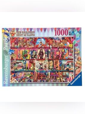Ravensburger Colorful Circus Collage 1000-Piece Puzzle - Red, Blue, Pink, Gold
